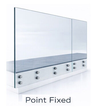 Point fixed glass balustrade
