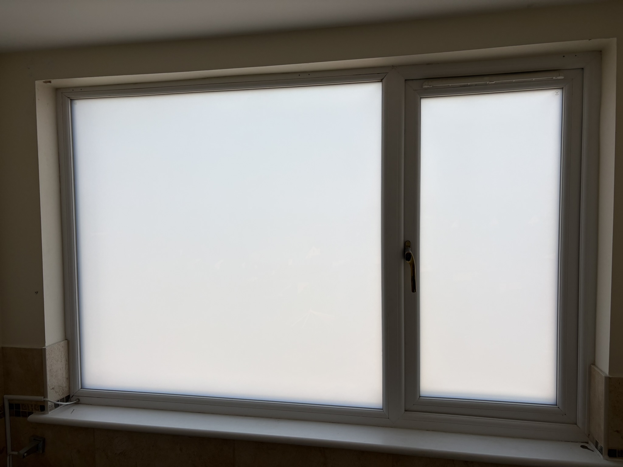 Switchable glass window installation — opaque mode, Torquay