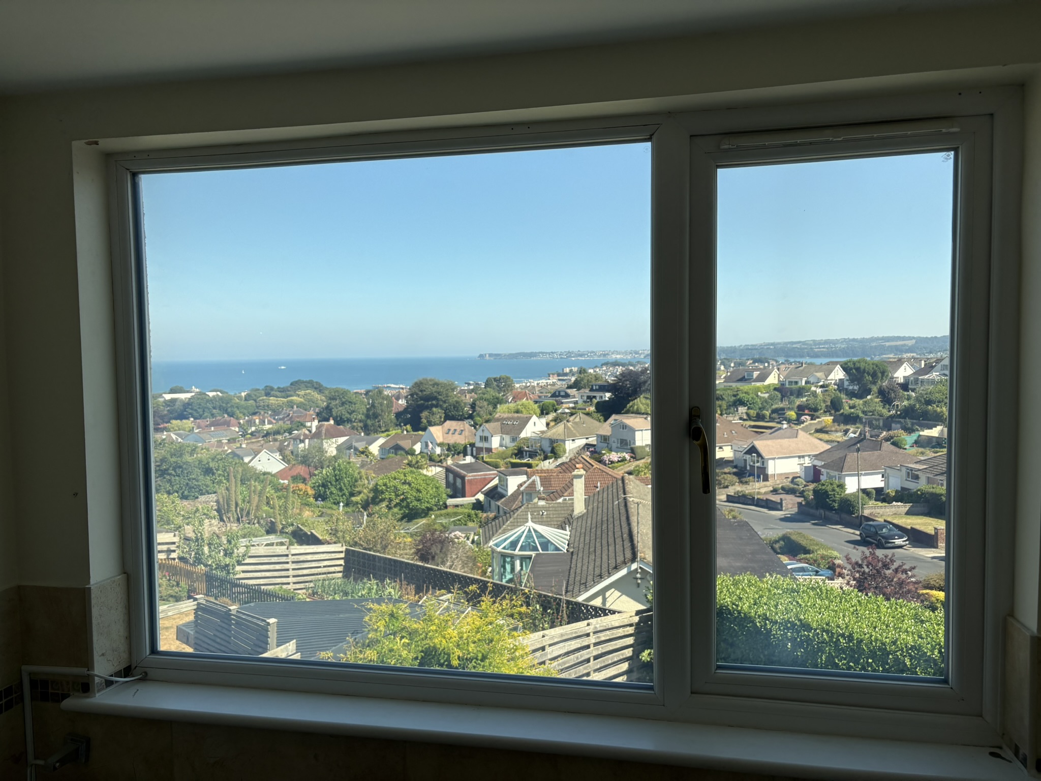 Privacy glass installed in residential bathroom