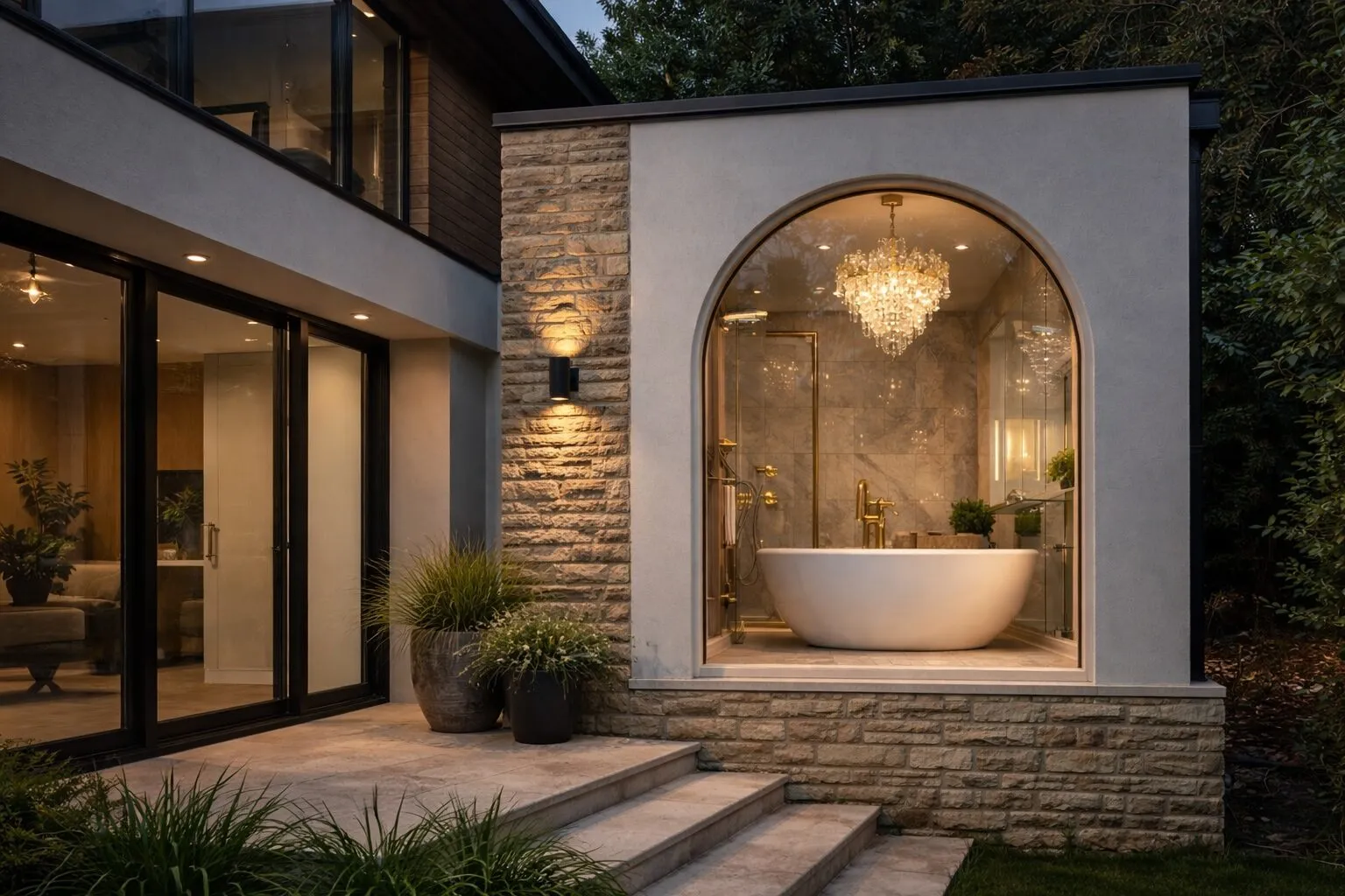 Reverse Switchable — clear glass bathroom