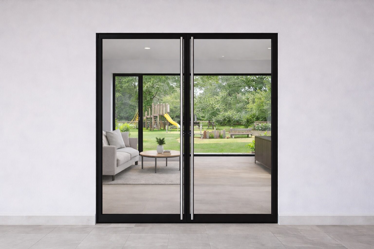 Double fire rated glass doors