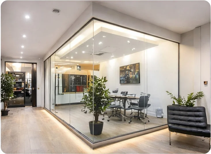 Reactive switchable glass - clear to frosted